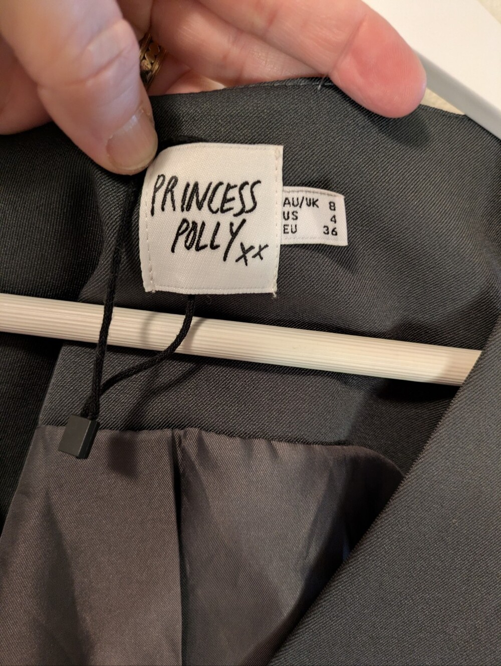Princess Polly Dark Gray Charcoal Tailored V-Neck Vest Waistcoat Size 4 - Picture 9 of 13